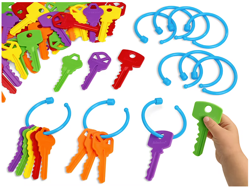 Lacing keys toddler activity box